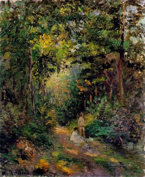  1876 Pintura - Camino de otoño a través del bosque 1876 Camille Pissarro